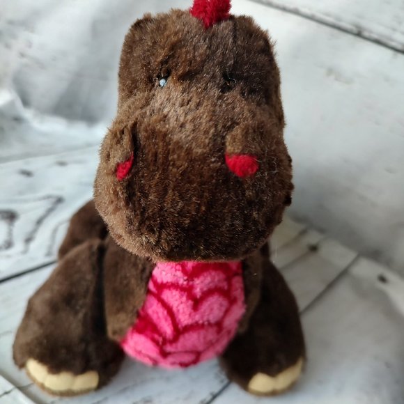 Webkinz Cocoa Dinosaur Brown Red Pink Ganz Plush 9" Toy Lovey No Code valentine - Picture 2 of 8